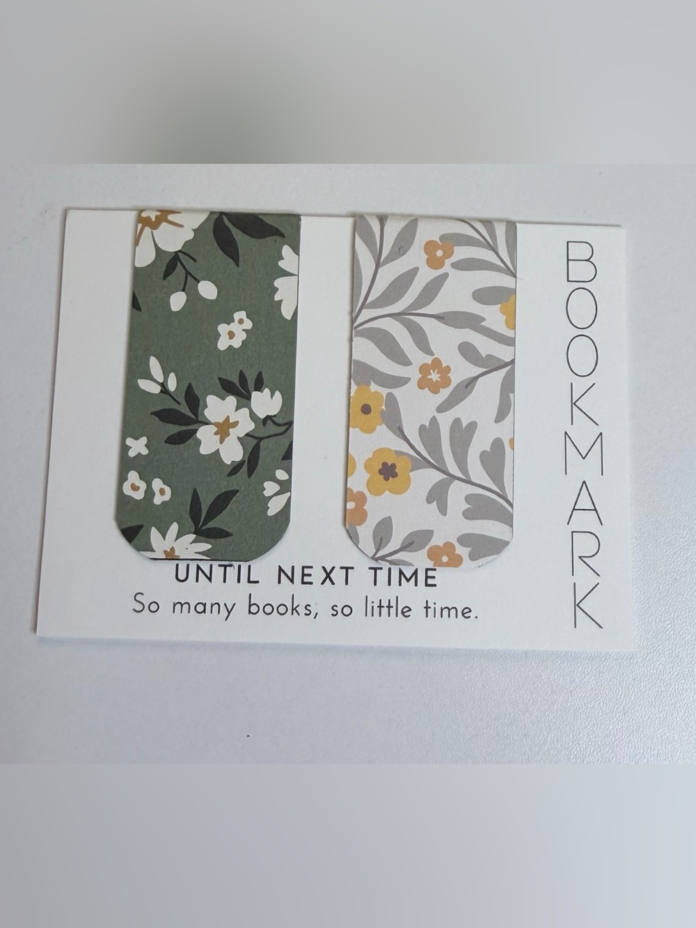 Floral Magnetic Bookmark Set - Green & Cream by